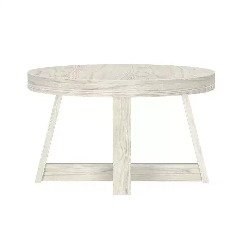Mesa de centro redonda clásica de madera maciza, 30, mesa de granja para sala de estar