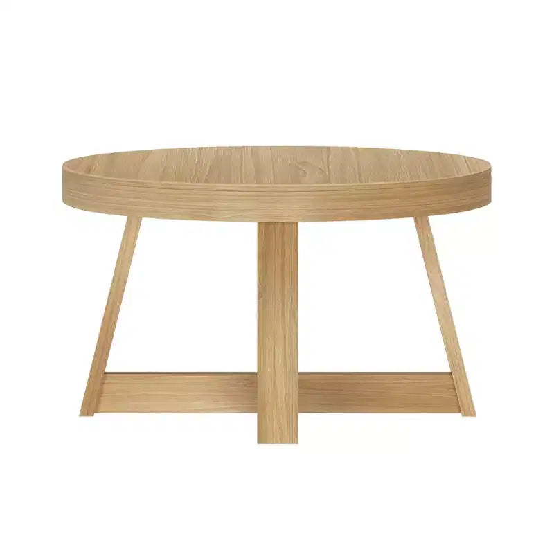 Classic Solid Wood Round Coffee Table, 30 Farmhouse Table for Living Room