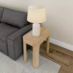 Solid Wood Side Table, Modern Rounded Edge Slim Side Table for Living Room, 25