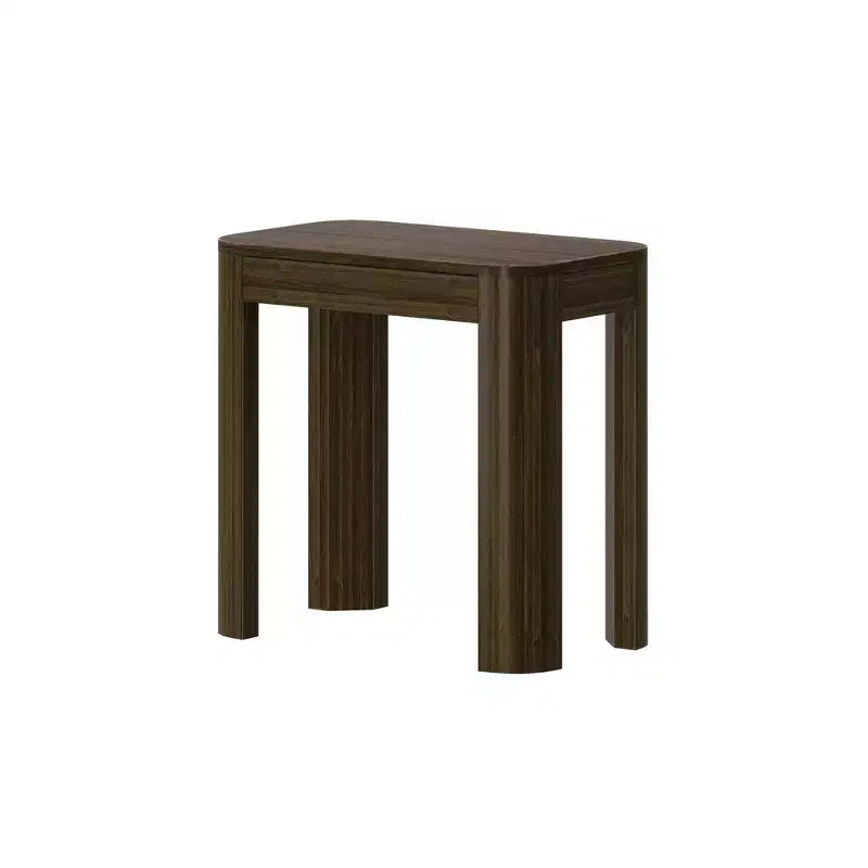 Solid Wood Side Table, Modern Rounded Edge Slim Side Table for Living Room, 25