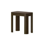 Solid Wood Side Table, Modern Rounded Edge Slim Side Table for Living Room, 25
