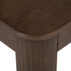 Solid Wood Side Table, Modern Rounded Edge Slim Side Table for Living Room, 25