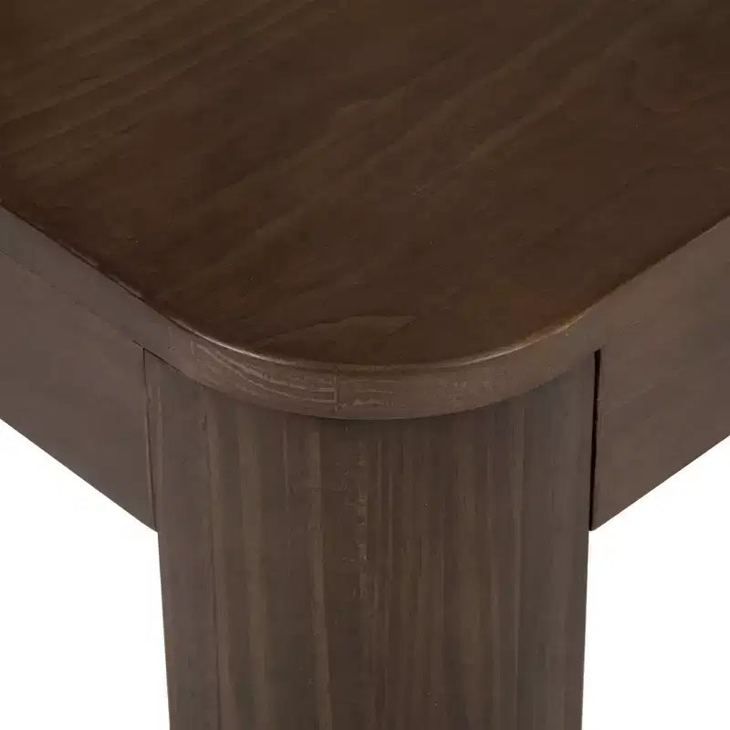 Solid Wood Side Table, Modern Rounded Edge Slim Side Table for Living Room, 25