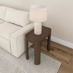 Solid Wood Side Table, Modern Rounded Edge Slim Side Table for Living Room, 25