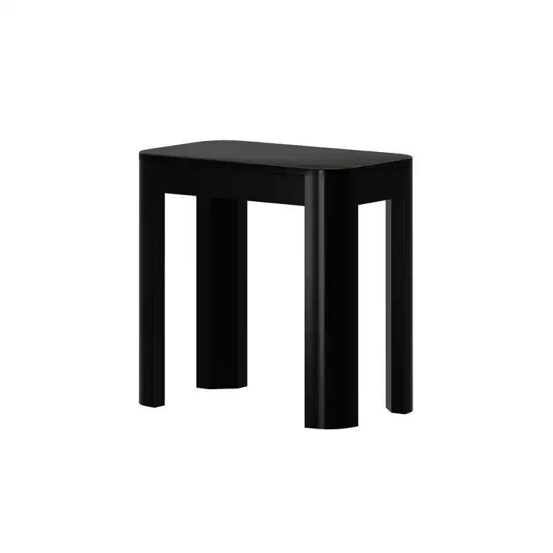 Solid Wood Side Table, Modern Rounded Edge Slim Side Table for Living Room, 25