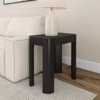 Plank+Beam Solid Wood Side Table, Modern Rounded Edge Slim Side Table for Living Room, 25