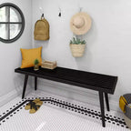 Entryway Bench, Solid Wood End of Bed Bench for Bedroom, Hallway, Porch, 56.25