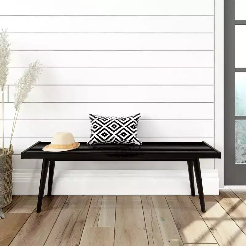 Entryway Bench, Solid Wood End of Bed Bench for Bedroom, Hallway, Porch, 56.25