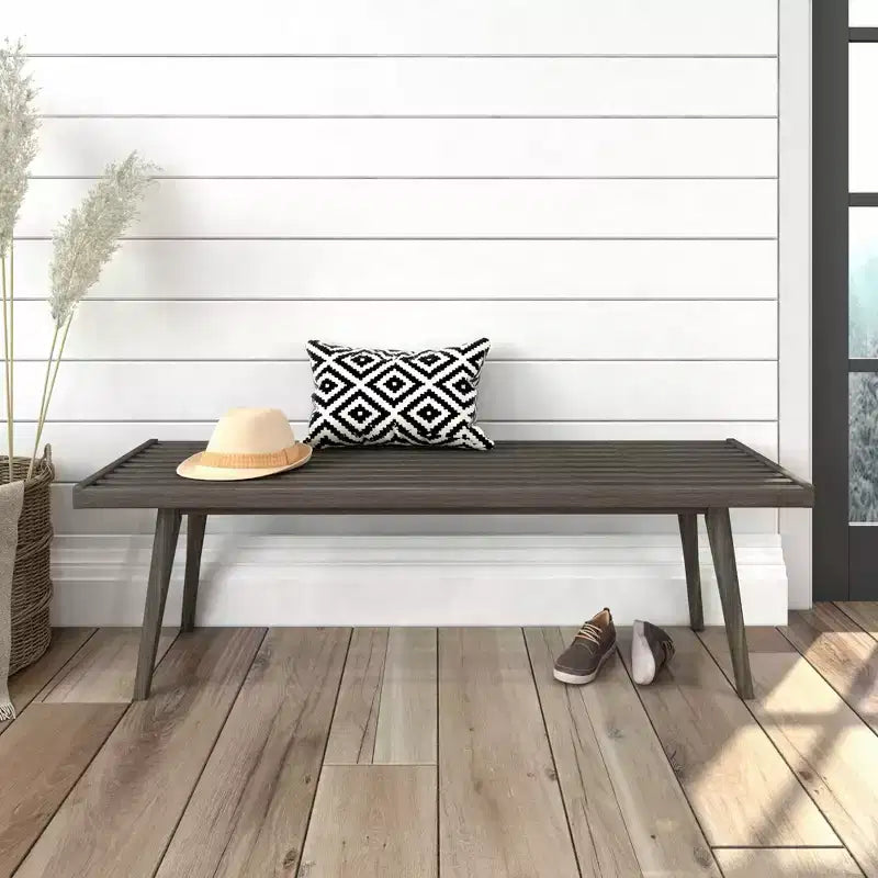 Entryway Bench, Solid Wood End of Bed Bench for Bedroom, Hallway, Porch, 56.25