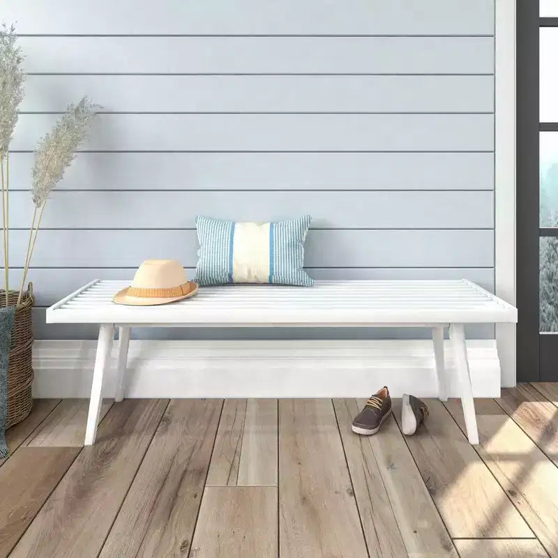 Plank+Beam Entryway Bench, Solid Wood End of Bed Bench for Bedroom, Hallway, Porch, 56.25