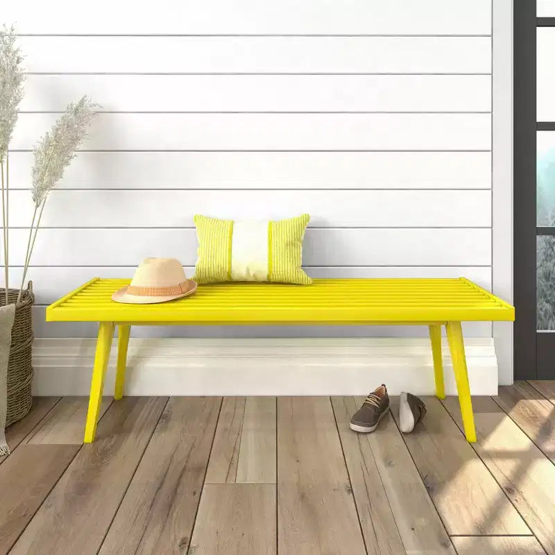 Entryway Bench, Solid Wood End of Bed Bench for Bedroom, Hallway, Porch, 56.25